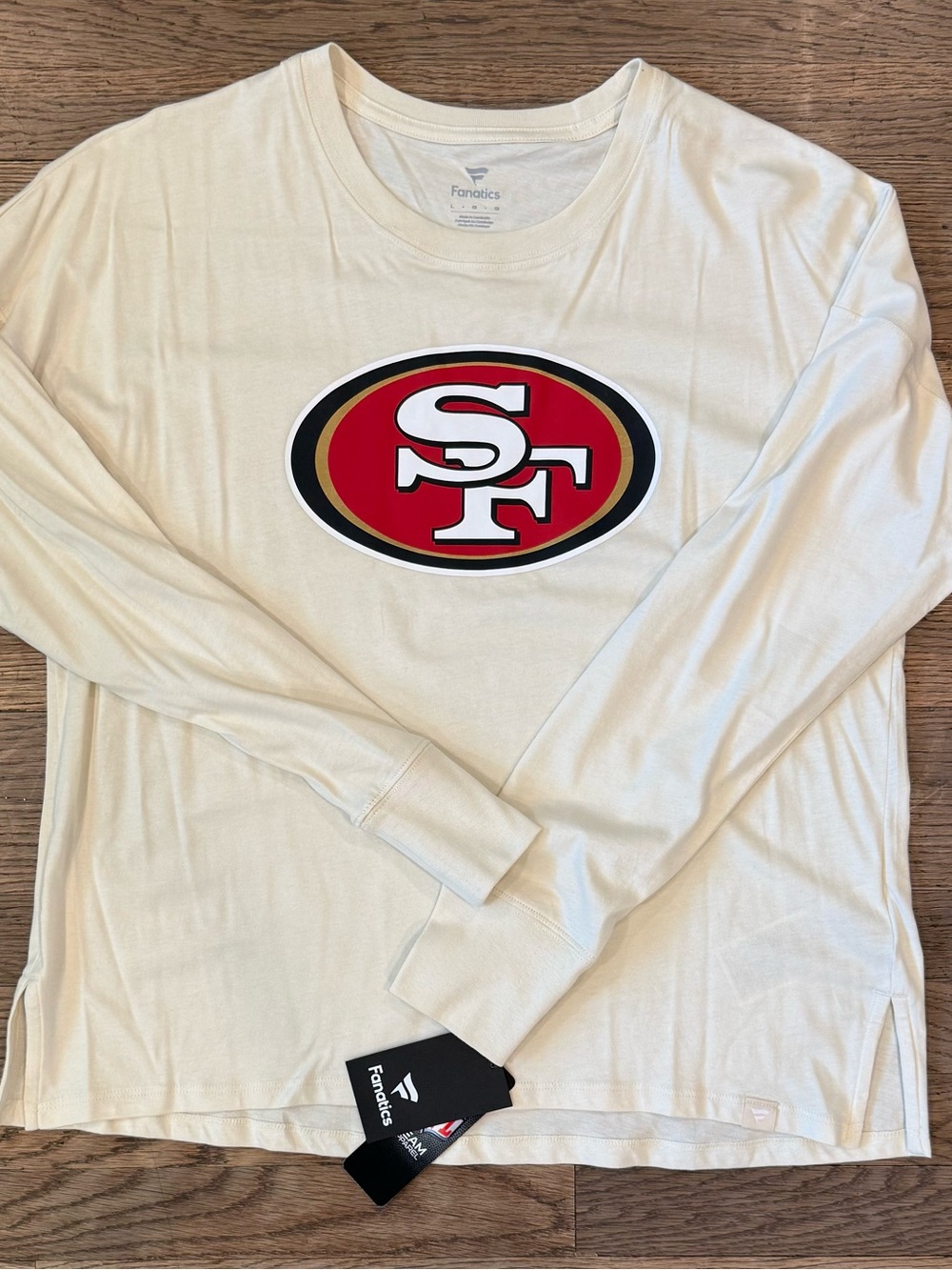Fanatics Cream Long Sleeve San Francisco 49ers Logo Tee